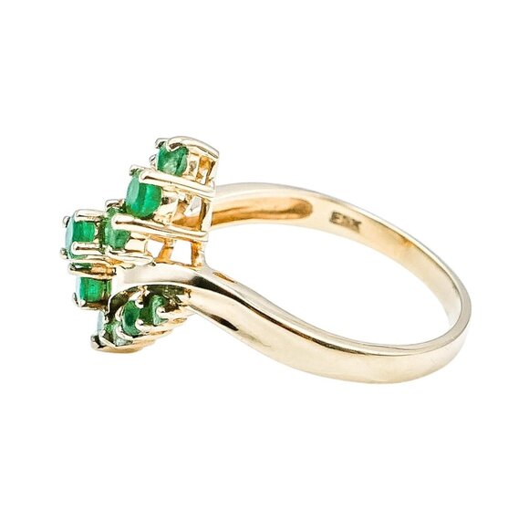 Vintage 10k Yellow Gold Natural Emerald Ring Size 7.5 - Picture 4 of 6